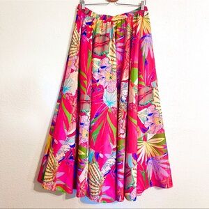 Christian Siriano Maxi Skirt Large Floral Boho Resort Beach Vacation